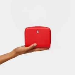 Small red New Dubai Saffiano Wallet