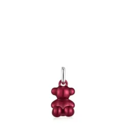 Small red-colored steel bear Pendant Bold Bear