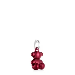Small red-colored steel bear Pendant Bold Bear