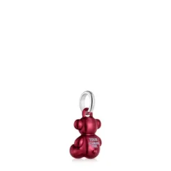 Small red-colored steel bear Pendant Bold Bear