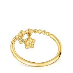 Small Ring with 18kt gold plating over silver and topaz TOUS Grain