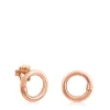 Small Rose Vermeil Silver Hold Earrings