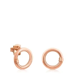 Small Rose Vermeil Silver Hold Earrings