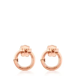 Small Rose Vermeil Silver Hold Earrings