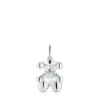 Small silver and rock crystal quartz bear motif Pendant Color Bear