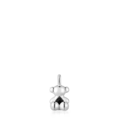 Small silver bear Pendant with onyx Bold Bear