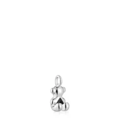 Small silver bear Pendant with onyx Bold Bear