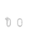 Small silver Earrings Hold Oval