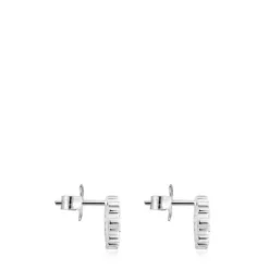 Small Silver Straight disc Earrings