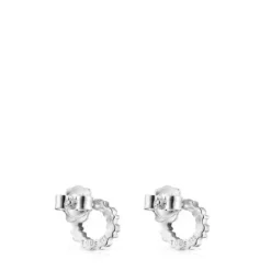 Small Silver Straight disc Earrings
