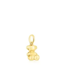 Small silver vermeil Bold Bear pendant