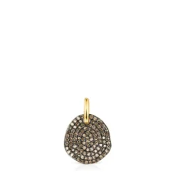 Small Silver Vermeil Nenufar Pendant with Diamonds