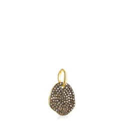 Small Silver Vermeil Nenufar Pendant with Diamonds