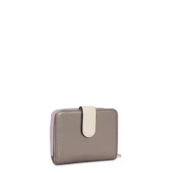 Small silver-colored New Dubai Saffiano Wallet