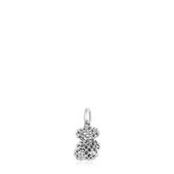 Small texturized white gold bear Pendant Bold Bear