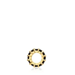 Small Vermeil Silver Shield Pendant with Spinels