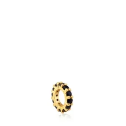 Small Vermeil Silver Shield Pendant with Spinels