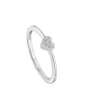 Small white-gold heart Ring with diamonds TOUS Grain