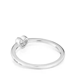 Small white-gold heart Ring with diamonds TOUS Grain