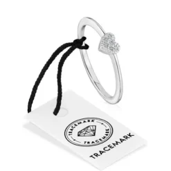Small white-gold heart Ring with diamonds TOUS Grain