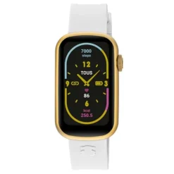 Smartwatch with nylon strap and white silicone strap T-Band