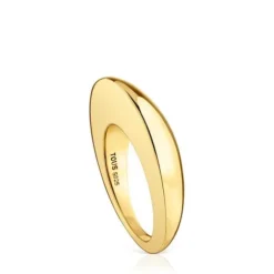Smooth ring with 18kt gold plating over silver Dybe