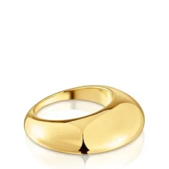 Smooth ring with 18kt gold plating over silver Dybe