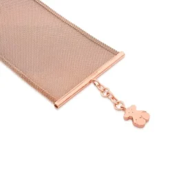 Steel and Rose Vermeil Silver Icon Mesh Bracelet
