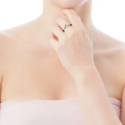 Steel and White Gold with Topaz Eklat Ring