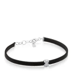 Steel and White TPUS Gold Icon Mesh Bracelet with Diamonds Bear motif