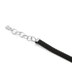 Steel and White TPUS Gold Icon Mesh Bracelet with Diamonds Bear motif