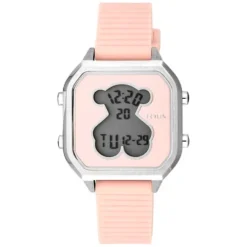 Steel D-Bear Teen Watch with pink Silicone strap