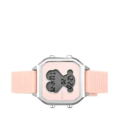 Steel D-Bear Teen Watch with pink Silicone strap