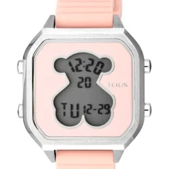 Steel D-Bear Teen Watch with pink Silicone strap