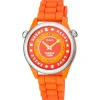 Steel Tender Time Watch with orange silicone strap