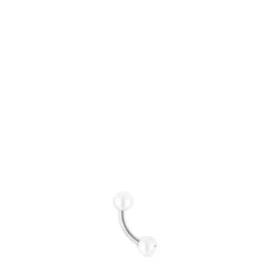 Steel TOUS Pearl ear Piercing with pearls