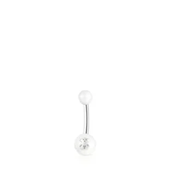 Steel TOUS Pearl navel Piercing with pearls