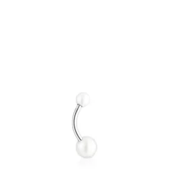 Steel TOUS Pearl navel Piercing with pearls