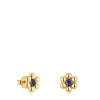 Sugar Party short flower Earrings with 18kt gold plating over silver and iolite