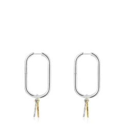 Sweet Dolls two-tone Hoop earrings with bear motif