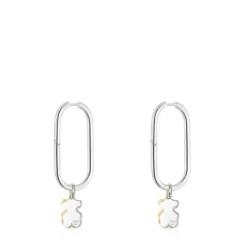 Sweet Dolls two-tone Hoop earrings with bear motif