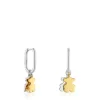 Sweet Dolls two-tone small Hoop earrings with bear motif