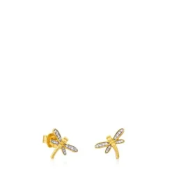 TOUS Bera Earrings in Gold with Diamonds.