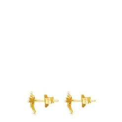 TOUS Bera Earrings in Gold with Diamonds.