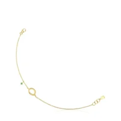 TOUS Hav bracelet in gold with circle and tsavorite gems