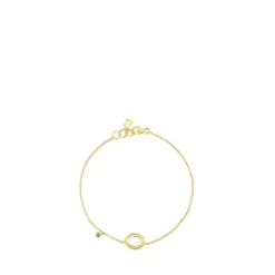 TOUS Hav bracelet in gold with circle and tsavorite gems