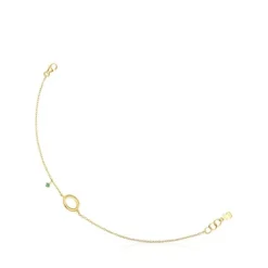 TOUS Hav bracelet in gold with circle and tsavorite gems