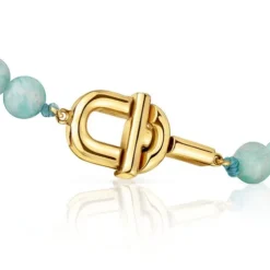 TOUS MANIFESTO Bracelet with 18kt gold plating over silver with amazonite