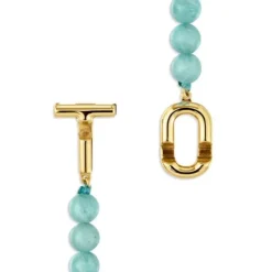 TOUS MANIFESTO Bracelet with 18kt gold plating over silver with amazonite