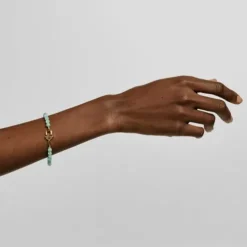 TOUS MANIFESTO Bracelet with 18kt gold plating over silver with amazonite